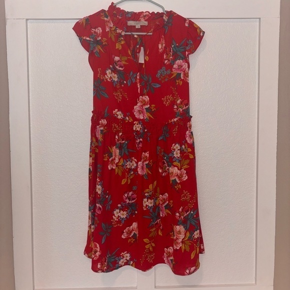 Loft dress new with tags! Size small women’s. Red with fun floral print. - Picture 6 of 10